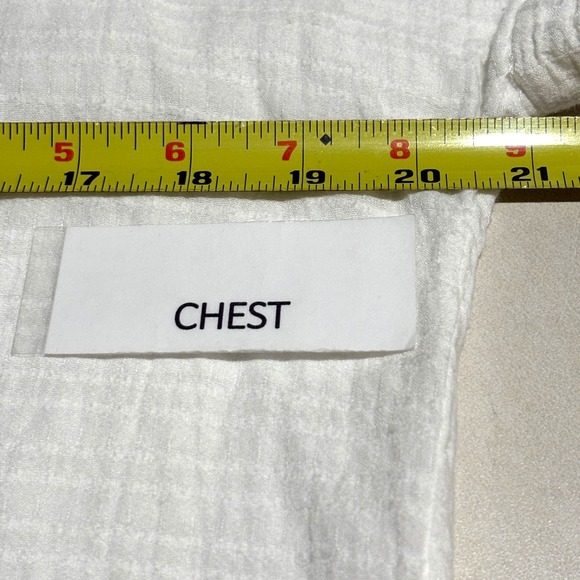 Marine Layer Women Short Sleeve Crop Cotton Blouse Sz S Minimalist Natural Beach - Picture 9 of 11